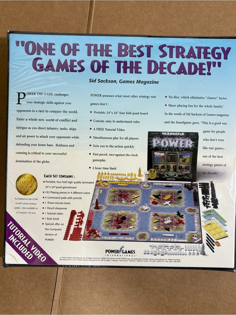 Vintage POWER THE BOARD GAME by Power Games International New Sealed 1-4 Player